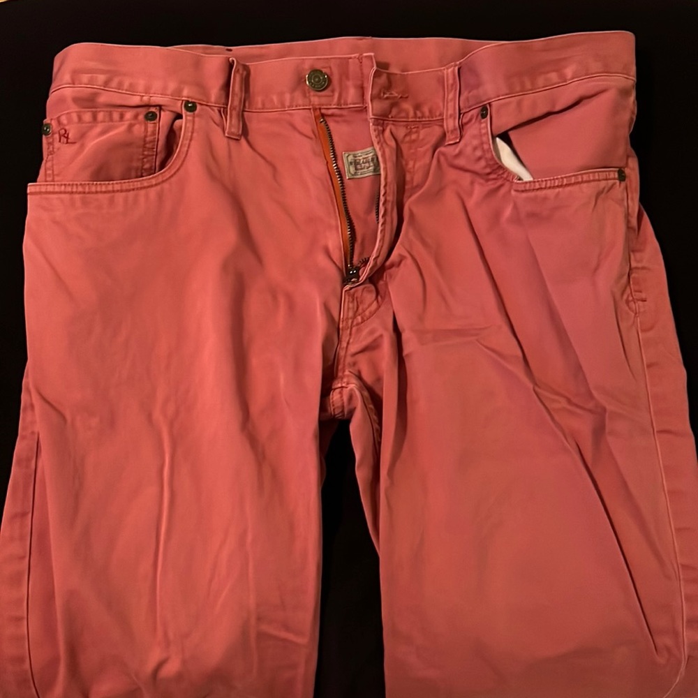 Pastel red men’s polo pants